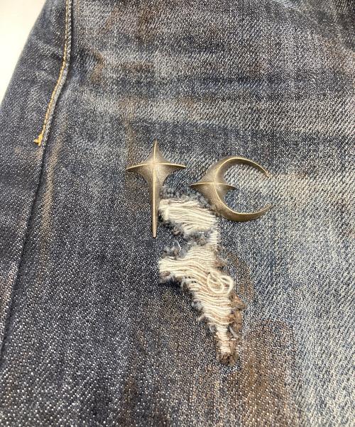 THUG CLUB（サグ クラブ）THUG CLUB (サグ クラブ) BURN DOWN DENIM PANTS インディゴ サイズ:3の古着・服飾アイテム