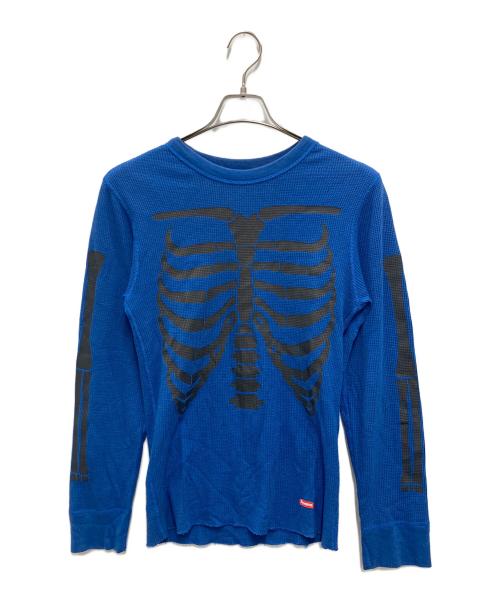 Hanes（ヘインズ）Hanes (ヘインズ) Supreme (シュプリーム) Bone Thermal crew ブルー サイズ:Sの古着・服飾アイテム