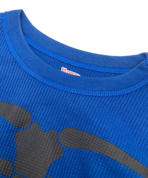 Hanes（ヘインズ）Hanes (ヘインズ) Supreme (シュプリーム) Bone Thermal crew ブルー サイズ:Sの古着・服飾アイテム