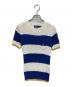 POLO RALPH LAUREN（ポロ・ラルフローレン）の古着「コットンケーブルショートスリーブニット」｜ネイビー×ホワイト