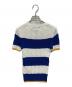 POLO RALPH LAUREN (ポロ・ラルフローレン) コットンケーブルショートスリーブニット ネイビー×ホワイト サイズ:XS：10000円