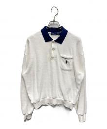 POLO RALPH LAUREN（ポロ・ラルフローレン）の古着「テリーロングスリーブポロシャツ」｜ホワイト