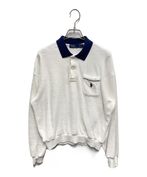 POLO RALPH LAUREN（ポロ・ラルフローレン）POLO RALPH LAUREN (ポロ・ラルフローレン) テリーロングスリーブポロシャツ ホワイト サイズ:XSの古着・服飾アイテム