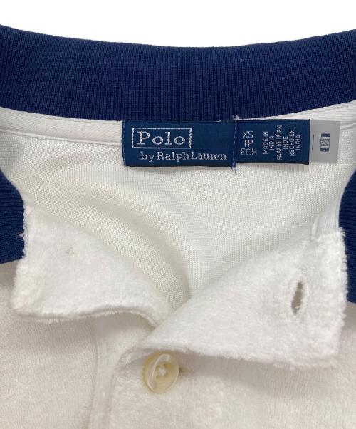 POLO RALPH LAUREN（ポロ・ラルフローレン）POLO RALPH LAUREN (ポロ・ラルフローレン) テリーロングスリーブポロシャツ ホワイト サイズ:XSの古着・服飾アイテム