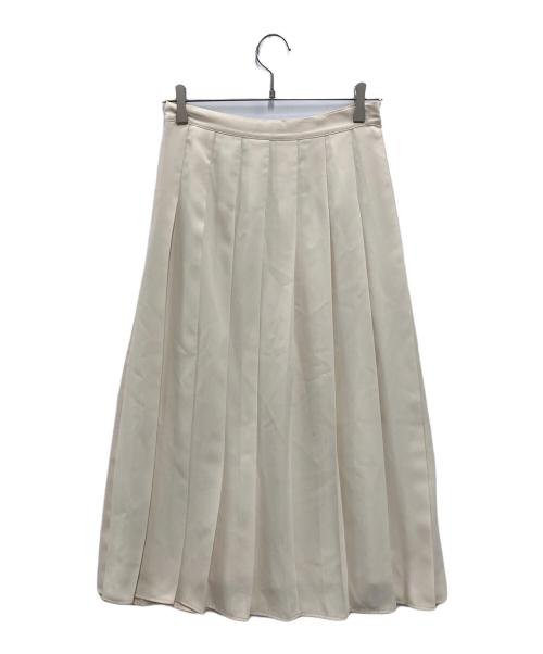 POLO RALPH LAUREN（ポロ・ラルフローレン）POLO RALPH LAUREN (ポロ・ラルフローレン) Satin Pleated A-Line Midi Skirt アイボリー サイズ:SIZE 0の古着・服飾アイテム