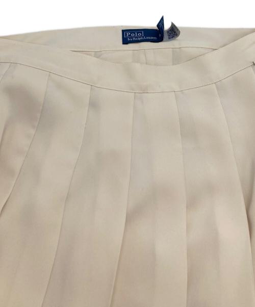 POLO RALPH LAUREN（ポロ・ラルフローレン）POLO RALPH LAUREN (ポロ・ラルフローレン) Satin Pleated A-Line Midi Skirt アイボリー サイズ:SIZE 0の古着・服飾アイテム