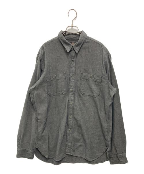 RRL（ダブルアールエル）RRL (ダブルアールエル) コットン  チンスト ワークシャツ グレー サイズ:Lの古着・服飾アイテム