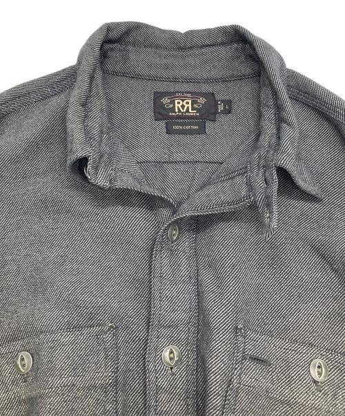 RRL（ダブルアールエル）RRL (ダブルアールエル) コットン  チンスト ワークシャツ グレー サイズ:Lの古着・服飾アイテム