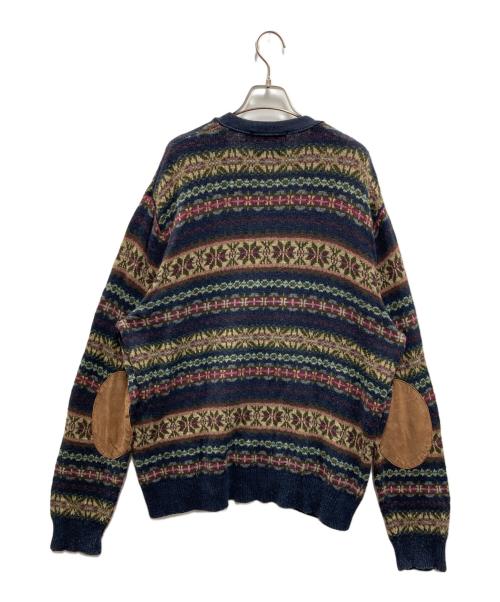 POLO RALPH LAUREN（ポロ・ラルフローレン）POLO RALPH LAUREN (ポロ・ラルフローレン) ノルディック柄エルボーパッチカーディガン ネイビー サイズ:XLの古着・服飾アイテム