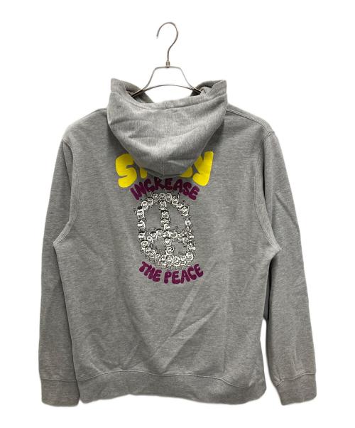 stussy（ステューシー）stussy (ステューシー) INCREASE The Peaceプルオーバーパーカー グレー サイズ:Lの古着・服飾アイテム