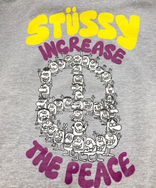 stussy（ステューシー）stussy (ステューシー) INCREASE The Peaceプルオーバーパーカー グレー サイズ:Lの古着・服飾アイテム