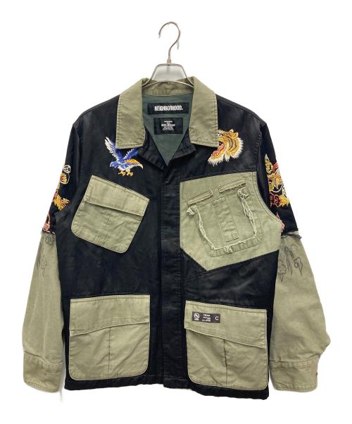 NEIGHBORHOOD（ネイバーフッド）NEIGHBORHOOD (ネイバーフッド) SOUVENIR / CR-JKT オリーブ×ブラック サイズ:Mの古着・服飾アイテム