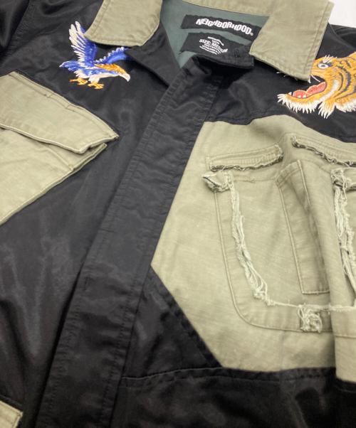 NEIGHBORHOOD（ネイバーフッド）NEIGHBORHOOD (ネイバーフッド) SOUVENIR / CR-JKT オリーブ×ブラック サイズ:Mの古着・服飾アイテム