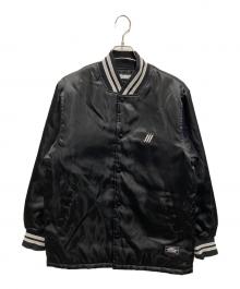 NEIGHBORHOOD（ネイバーフッド）の古着「サテンバックエンブロイダリーロングベースボールジャケット」｜ブラック