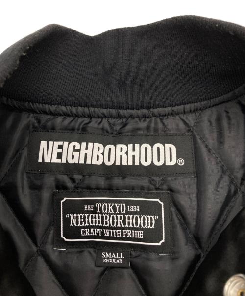 NEIGHBORHOOD（ネイバーフッド）NEIGHBORHOOD (ネイバーフッド) サテンバックエンブロイダリーロングベースボールジャケット ブラック サイズ:Sの古着・服飾アイテム