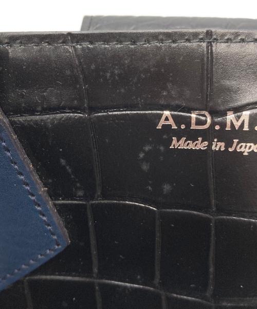 A.D.M.J.（エーディーエムジェイ）A.D.M.J. (エーディーエムジェイ) クロコ型押しトートバッグ ブラックの古着・服飾アイテム