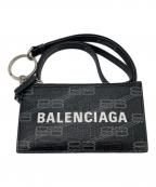 BALENCIAGAバレンシアガ）の古着「BBモノグラム/キーチェーン付カードケース」｜ブラック