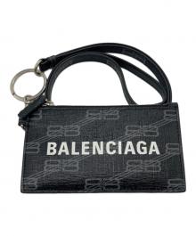 BALENCIAGA（バレンシアガ）の古着「BBモノグラム/キーチェーン付カードケース」｜ブラック