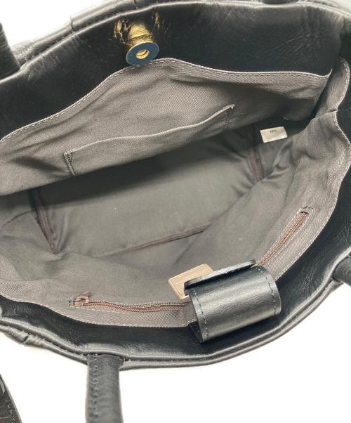 russet（ラシット）russet (ラシット) ソフトレザーツイストトートバッグ ブラック 未使用品の古着・服飾アイテム