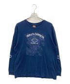 HARLEY-DAVIDSONハーレーダビッドソン）の古着「【古着】ブルーフレイム L/S TEE」｜ブルー