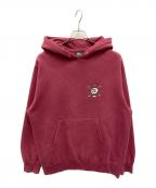 stussyステューシー）の古着「【古着】スカル クラウン プルオーバーパーカー」｜レッド