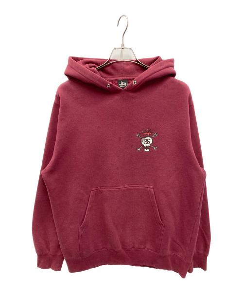 stussy（ステューシー）stussy (ステューシー) 【古着】スカル クラウン プルオーバーパーカー レッド サイズ:Mの古着・服飾アイテム