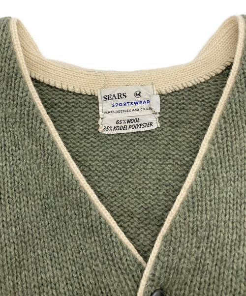 Sears SPORTWEAR（シアーズ スポーツ ウェア）Sears SPORTWEAR (シアーズ スポーツ ウェア) ウールカーディガン グリーン サイズ:Mの古着・服飾アイテム