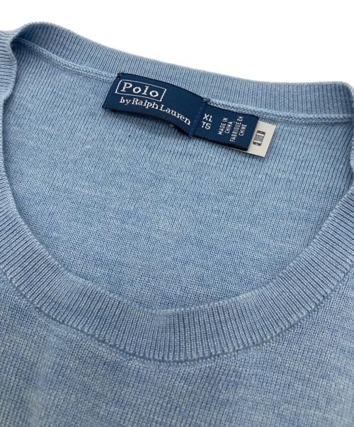 POLO RALPH LAUREN（ポロ・ラルフローレン）POLO RALPH LAUREN (ポロ・ラルフローレン) 切替S/Sニットワンピース ブルー サイズ:XLの古着・服飾アイテム