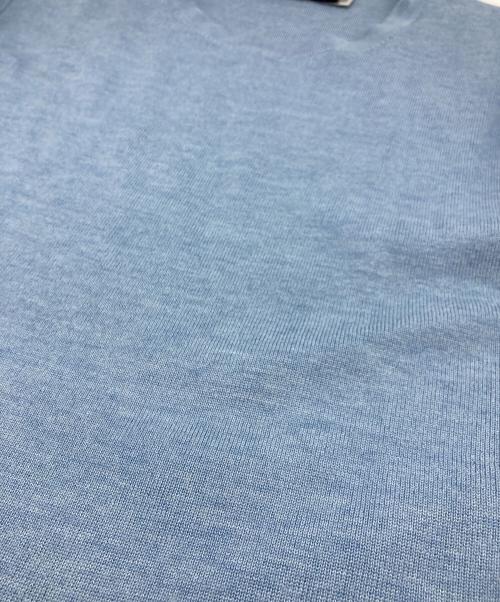 POLO RALPH LAUREN（ポロ・ラルフローレン）POLO RALPH LAUREN (ポロ・ラルフローレン) 切替S/Sニットワンピース ブルー サイズ:XLの古着・服飾アイテム