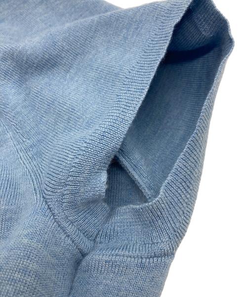 POLO RALPH LAUREN（ポロ・ラルフローレン）POLO RALPH LAUREN (ポロ・ラルフローレン) 切替S/Sニットワンピース ブルー サイズ:XLの古着・服飾アイテム