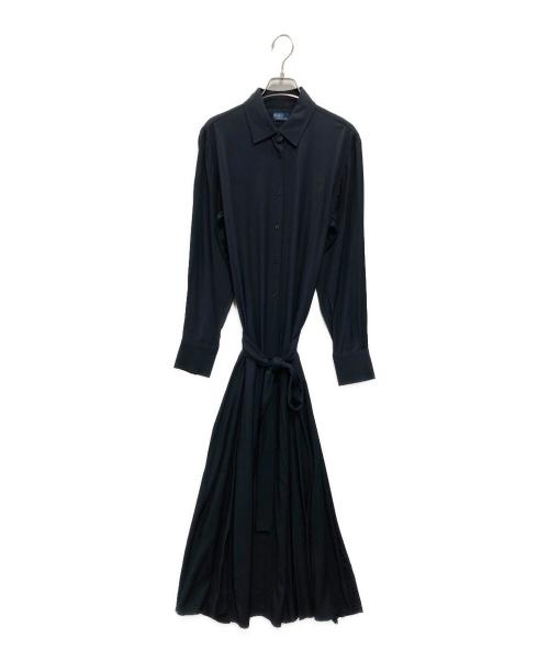 POLO RALPH LAUREN（ポロ・ラルフローレン）POLO RALPH LAUREN (ポロ・ラルフローレン) Self-Tie Twill Shirtdress ネイビー サイズ:4 未使用品の古着・服飾アイテム