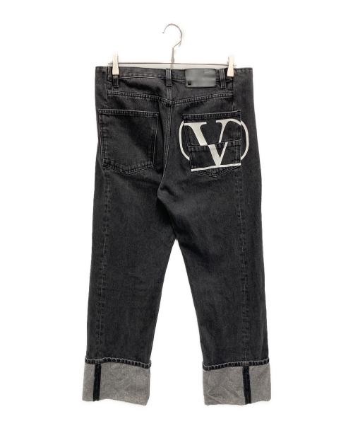 VALENTINO（ヴァレンティノ）VALENTINO (ヴァレンティノ) ロールアップデニムパンツ ブラック サイズ:32の古着・服飾アイテム