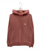 stussyステューシー）の古着「Stock Logo Pullover Hoodie」｜ボルドー