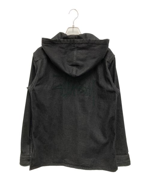 stussy（ステューシー）stussy (ステューシー) DENIM HOOD ZIP BLOUZON ブラック サイズ:Lの古着・服飾アイテム