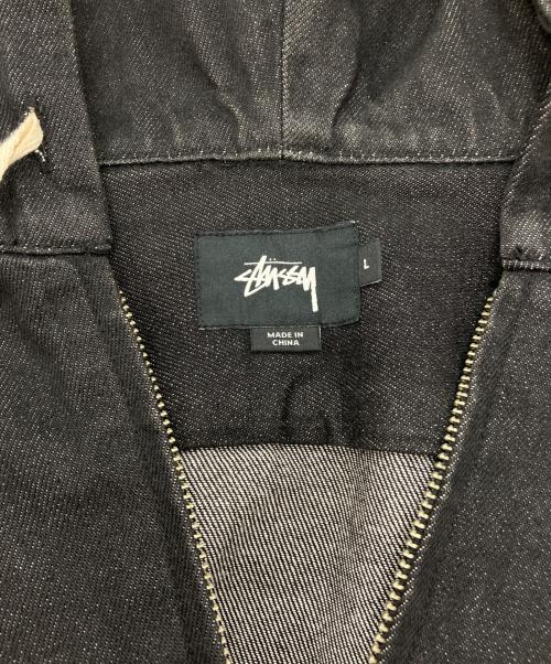 stussy（ステューシー）stussy (ステューシー) DENIM HOOD ZIP BLOUZON ブラック サイズ:Lの古着・服飾アイテム