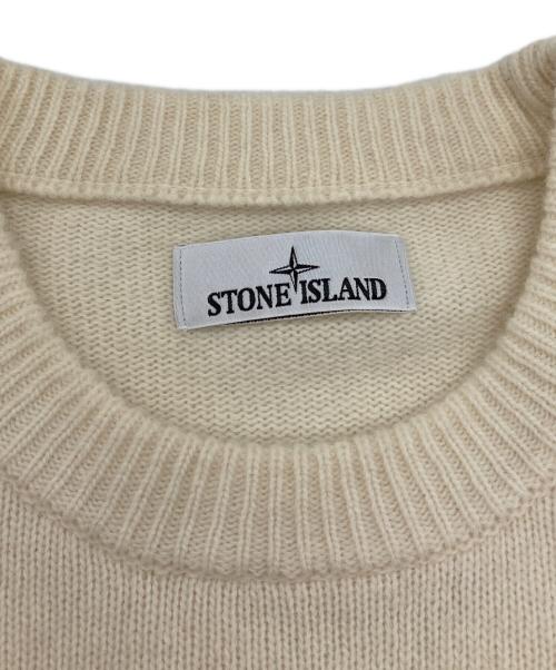 STONE ISLAND（ストーンアイランド）STONE ISLAND (ストーンアイランド) ミドルゲージウールナイロンクルーネックニット アイボリー サイズ:Mの古着・服飾アイテム