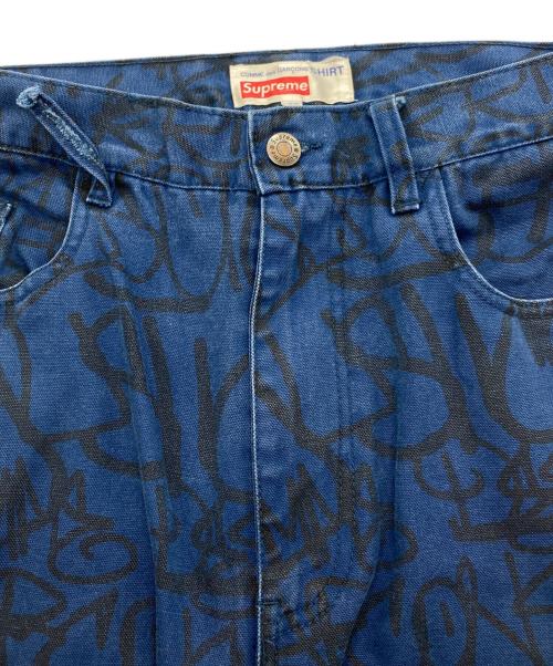SUPREME（シュプリーム）Supreme (シュプリーム) COMME des GARCONS SHIRT (コムデギャルソンシャツ) CANVAS PAINTER PANTS ネイビー サイズ:34の古着・服飾アイテム