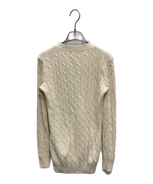 POLO RALPH LAUREN（ポロ・ラルフローレン）POLO RALPH LAUREN (ポロ・ラルフローレン) ケーブルコットンニットカーディガン アイボリー サイズ:XSの古着・服飾アイテム
