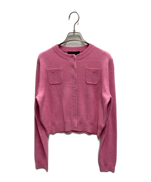 CABAN（キャバン）CABAN (キャバン) コットンカシミヤ クルーネックカーディガン ピンク サイズ:XSの古着・服飾アイテム