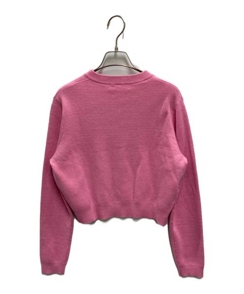 CABAN（キャバン）CABAN (キャバン) コットンカシミヤ クルーネックカーディガン ピンク サイズ:XSの古着・服飾アイテム