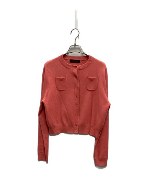 CABAN（キャバン）CABAN (キャバン) コットンカシミヤ クルーネックカーディガン ピンク サイズ:XSの古着・服飾アイテム