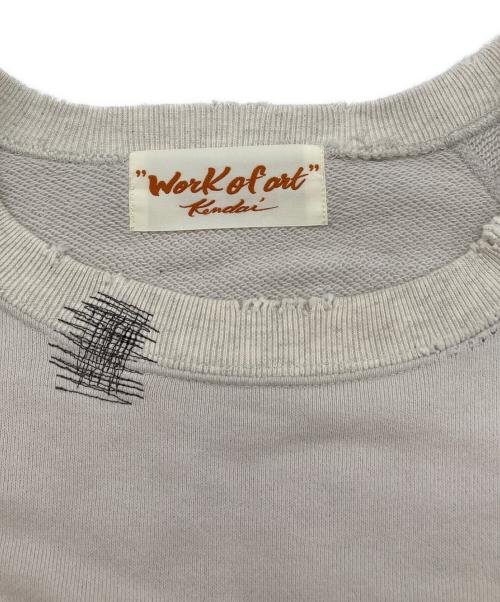 Work of Art Kendai（ワークオブアートケンダイ）Work of Art Kendai (ワークオブアートケンダイ) Damaged Sweat SH ベージュ サイズ:Mの古着・服飾アイテム