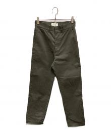 STUDIO NICHOLSON（スタジオ ニコルソン）の古着「TWILL FLAT FRONT TAPERED PANT」｜オリーブ