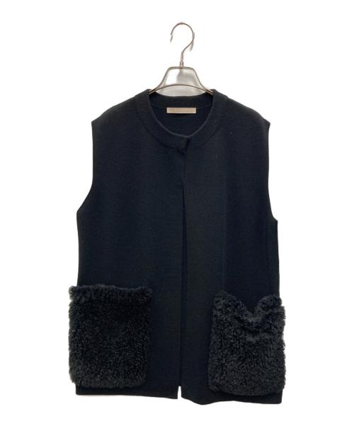 theory luxe（セオリーリュクス）theory luxe (セオリーリュクス) ボア.ポケット ニットベスト ブラック サイズ:SIZE 38の古着・服飾アイテム