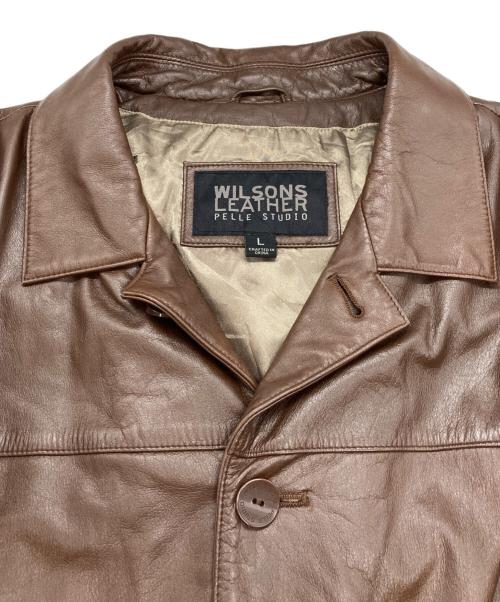 Wilson（ウィルソン）Wilson (ウィルソン) レザーカーコート ブラウン サイズ:Lの古着・服飾アイテム
