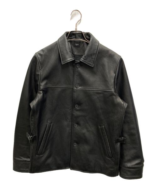 EDIFICE（エディフィス）EDIFICE (エディフィス) ゴートレザー スポーツジャケット ブラック サイズ:Lの古着・服飾アイテム