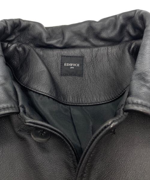 EDIFICE（エディフィス）EDIFICE (エディフィス) ゴートレザー スポーツジャケット ブラック サイズ:Lの古着・服飾アイテム