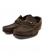 IL MOCASSINOイルモカシーノ）の古着「スエードビットローファー」｜ブラウン