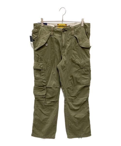 POLO RALPH LAUREN（ポロ・ラルフローレン）POLO RALPH LAUREN (ポロ・ラルフローレン) 【古着】ヘリンボーンツイルカーゴパンツ オリーブ サイズ:35 未使用品の古着・服飾アイテム