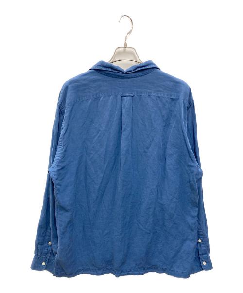 POLO RALPH LAUREN（ポロ・ラルフローレン）POLO RALPH LAUREN (ポロ・ラルフローレン) 【古着】リンネンシルクオープンカラーシャツ ブルー サイズ:Lの古着・服飾アイテム